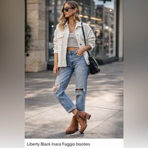 Liberty Black Inara Faggio Leather Booties 5.5 Western Boots Made in Mexico